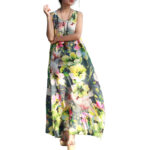 Summer Beach Slip Dress Women Maxi Dresses Long Gown Floral Tank Dress Folk Style Sundress Vintage Robe Femme Vestidos